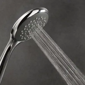 Triton Chrome effect 5-spray pattern Shower head, 245mm