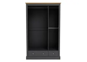 Devon 3 Door 2 Drawer Wardrobe Charcoal