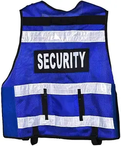 RAC3 High-Vis Security Vest, Reflective Strips, Body Camera Mount, Multiple Pockets, Fits upto 5XL, Available in 5 Colors (Blue)