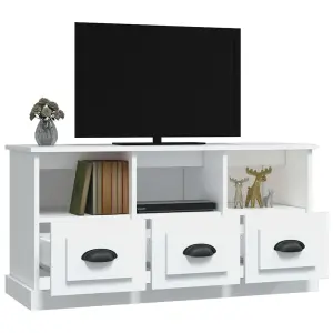 Berkfield TV Cabinet White 100x35x50 cm Engineered Wood