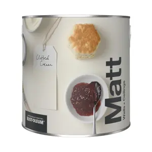 Rust-Oleum Washable Matt Wall Paint - Clotted Cream 2.5L