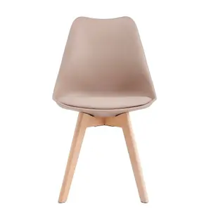 Single Dining Chair with Solid Wooden Legs and Seat Cushion Pad - Eva by MCC