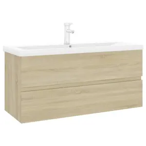 Berkfield Sink Cabinet with Built-in Basin Sonoma Oak Engineered Wood