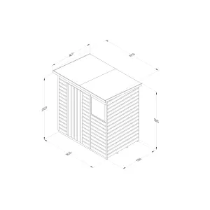 Beckwood 6x4 Pent Shed - 1 Window