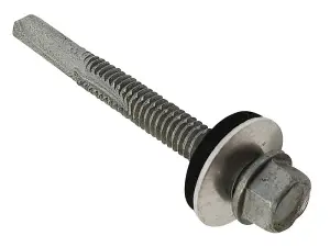 ForgeFix TFHW16SD5570H TechFast Roofing Sheet to Steel Hex Screw & Washer No.5 Tip 5.5 x 70mm Box 100 FORTFHW5570H