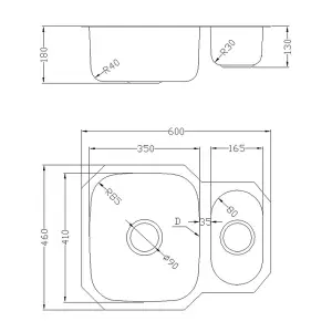 Astini Renzo 1.5 Bowl Stainless Steel Kitchen Sink, Waste & Saturn Tap