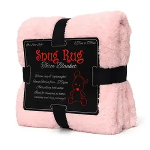 Snug Rug Blanket Luxury Sherpa Fleece Sofa TV Throw Gift Blankets 127x178cm - Pink Quartz