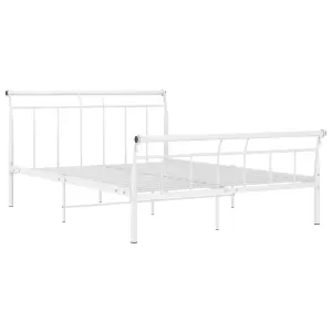 Berkfield Bed Frame White Metal 140x200 cm