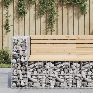 Berkfield Garden Bench Gabion Design 92x71x65.5 cm Solid Wood Pine