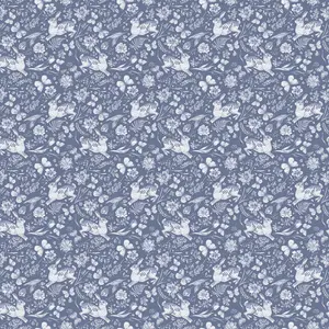 Bobbi Beck eco-friendly blue rabbit wallpaper