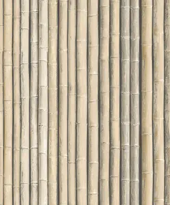 Galerie Organic Textures Brown Bamboo Textured Wallpaper