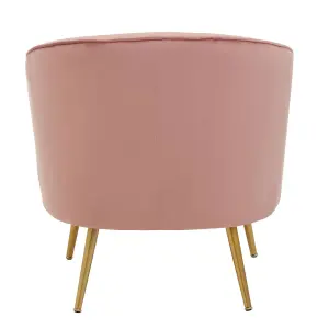 Interiors by Premier Durable Yolanda Pink Velvet Chair, Exquisite & Cozy Desk Chair Pink Velvet, Easy to Clean Pink Velvet Chair