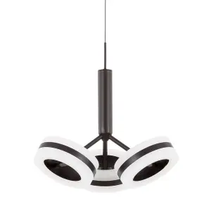 Luminosa Modern LED Hanging Pendant Bronze, Warm White 3000K 1150lm