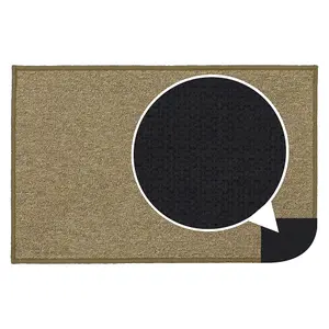 JVL Eden Machine Washable Latex Backed Doormat, 50x80cm, Latte