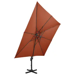 Berkfield Cantilever Umbrella with Double Top 300x300 cm Terracotta