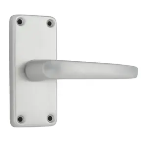 Aluminium Latch Handles Straight Lever Door Handle Pack Satin Silver