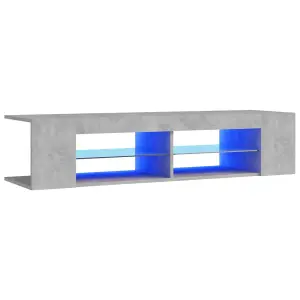 Berkfield TV Cabinet with LED Lights Concrete Grey 135x39x30 cm