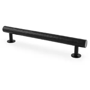 Hammered T Bar Pull Handle - Matt Black - 160mm Centres SOLID BRASS Drawer