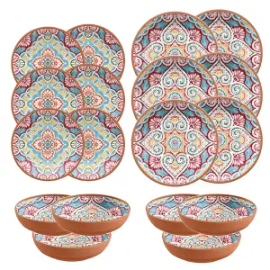 Purely Home Rio Corte 18 Piece Melamine Dinnerware Set