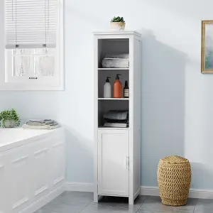 Freestanding Bathroom Tall Cabinet with Magnetic Door 161.5cm H x 40cm W x 30cm D