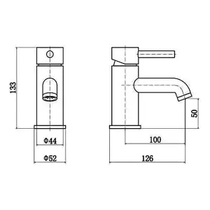 Rinse Bathrooms Designer Solid Brass Bathroom Chrome Finish Mono Basin Mixer Tap Sink Lever Action