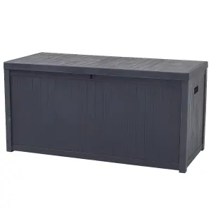 430L Lockable Waterproof Plastic Outdoor Garden Storage Box with Lid, Grey