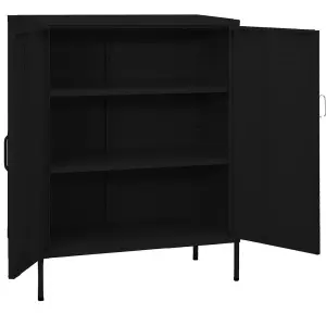 Berkfield Storage Cabinet Black 80x35x101.5 cm Steel