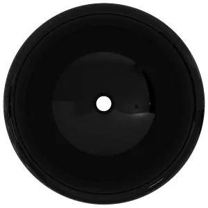 Berkfield Basin Ceramic Round Black 40x15 cm