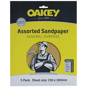 Oakey Glasspaper Sanding Sheets 230 x 280mm Grade 3 (25)