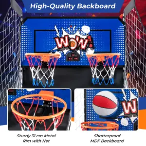 Costway 8 IN 1 Basketball Arcade Game Indoor Sport Basketball Arcade Shootout Scoreboard