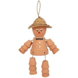 Hanging Terracotta Pot Man, Decorative Garden Item. Gift Idea. Height 30 cm