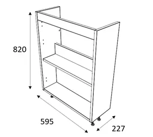 Ashford Slimline Matt Grey Freestanding Bathroom Vanity unit (H) 820mm (W) 600mm