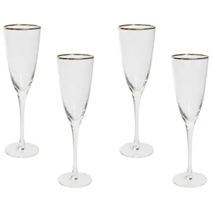 Set of 4 Champagne Flutes TOPAZ Transparent