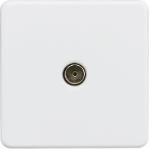 Knightsbridge Screwless Non-Isolated TV Outlet 1 Gang Matt White - SF0100MW