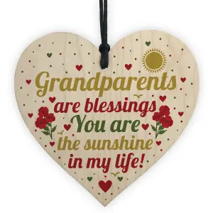 Red Ocean Gifts For Grandparents Wooden Heart Grandma Grandpa Nan Grandad Birthday Christmas