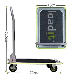 LoadIt 150kg Folding Foldable Flatbed Platform Trolley, Hand Truck, Moving Trolley on Wheels, Heavy Duty, ISO 9001 & TUV GS