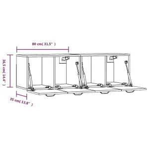 Berkfield Wall Cabinets 2 pcs Concrete Grey 80x35x36.5 cm Engineered Wood