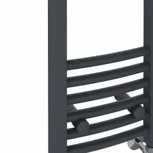 Right Radiators 1000x300 mm Curved Heated Towel Rail Radiator Bathroom Ladder Warmer Anthracite