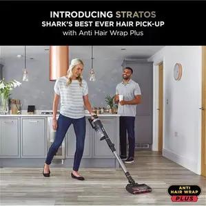 Shark Stratos IZ420UKT Pet Pro Model Cordless Stick Vacuum Cleaner With Anti Hair Wrap Plus & Clean Sense IQ, Mid Grey