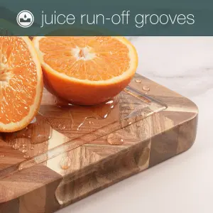 Woodluv Chopping Board, Chopping Boards for Kitchens, Strong, Durable Serving Board, Acacia Wood Cutting Board.