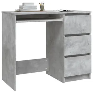 Berkfield Desk Concrete Grey 90x45x76 cm Engineered Wood