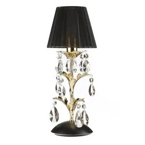 Luminosa Karen Table Lamp with Round Tapered Shade Gold, Black