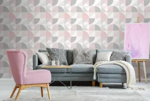 Boutique Graphic Pink Geometric Smooth Wallpaper