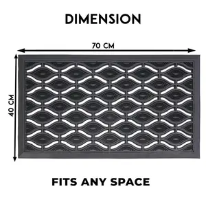 Elipses Rubber Door Mat Boot Trays & Scraper