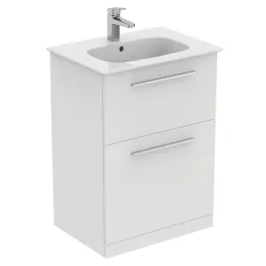 Ideal Standard i.life A Standard Matt White Freestanding Bathroom Vanity unit (H) 853mm (W) 600mm