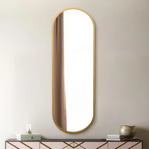 MirrorOutlet Vultus - New Gold Metal Framed Double Arched Wall Mirror 71 X 24" (180CM X 60CM)