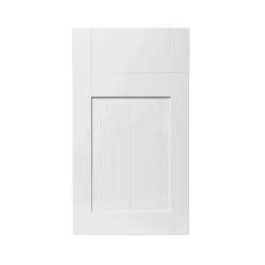 GoodHome Alpinia Tongue & groove Matt white Shaker Door & drawer 400mm