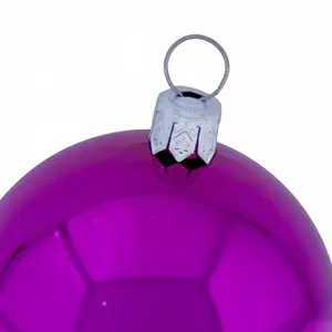 Luxury Shatterproof Ball Ornament (Set of 18) Cerise Pink Shiny / 4cm H x 4cm W x 4cm D