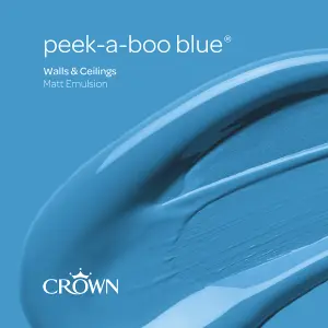 Crown Walls & Ceilings Matt Emulsion Paint Peek-a-Boo Blue - 2.5L