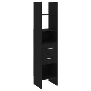 Berkfield Book Cabinet Black 40x35x180 cm Engineered Wood